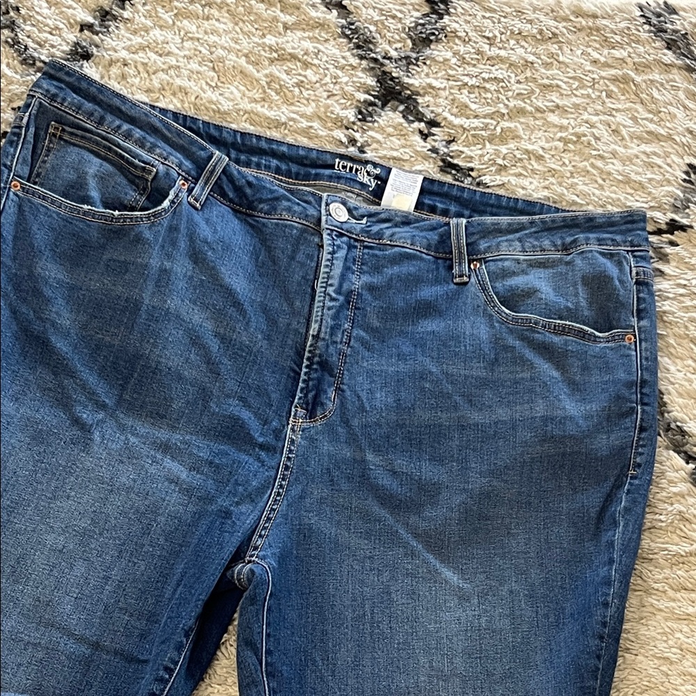 EUC Terra & Sky Women's Boot Cut Jeans - Dark Blue (Size 24) - Picture 2 of 6